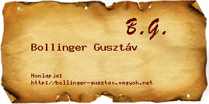 Bollinger Gusztáv névjegykártya